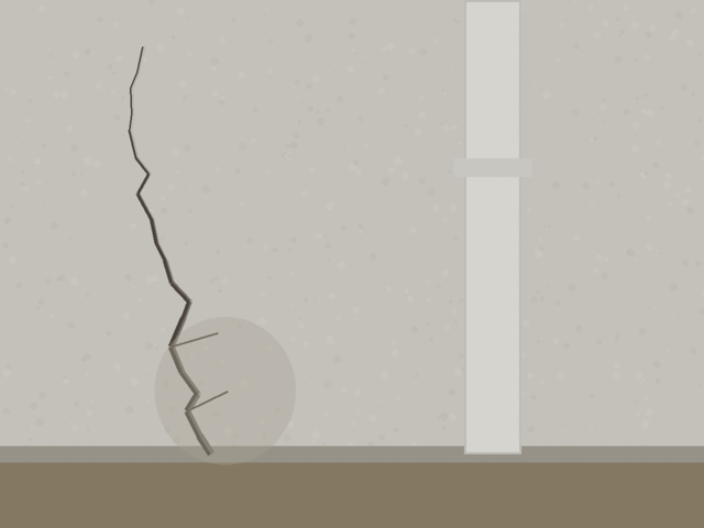 Foundation wall with a crack