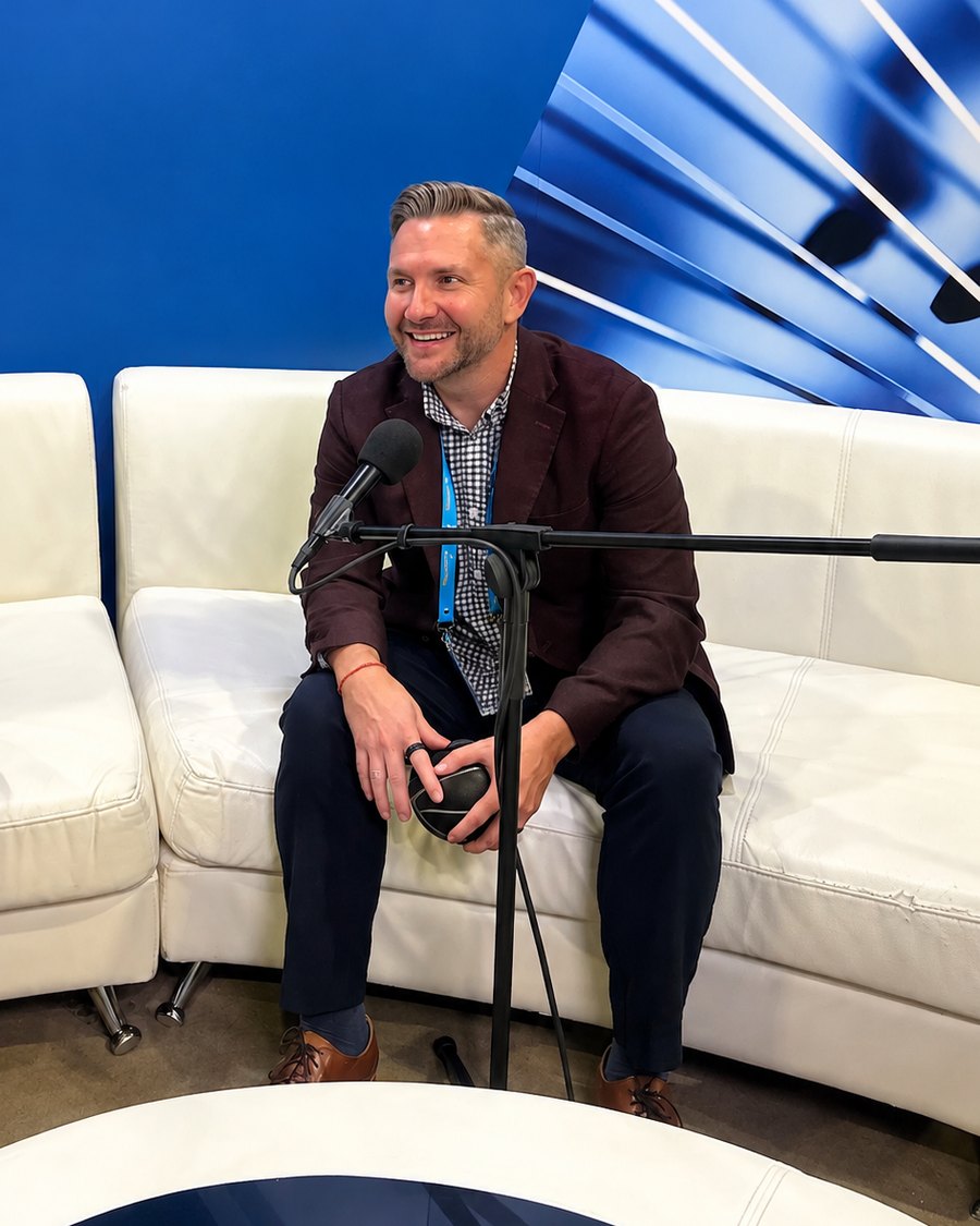 Sam Grashoff, President of Operations, speaking at an industry event