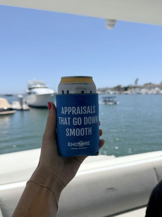 Encore koozie out on the water