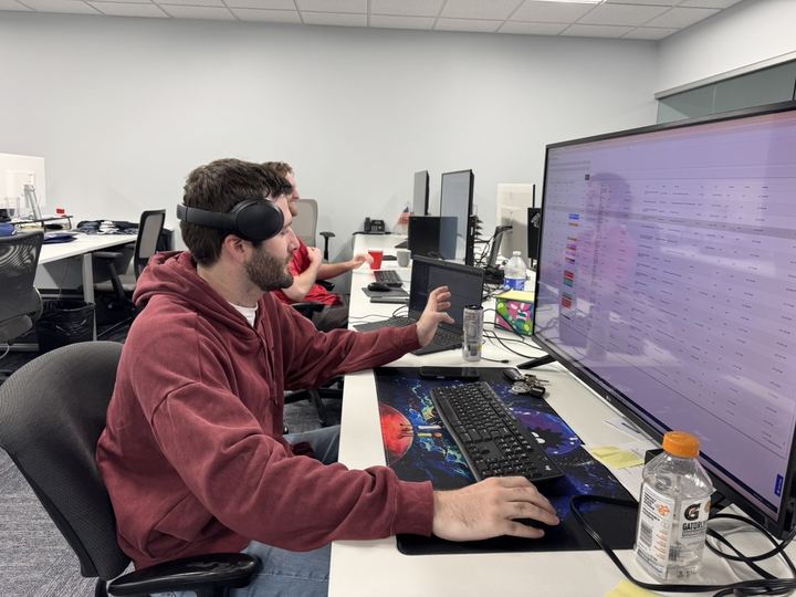 Reviewing a file on the big board